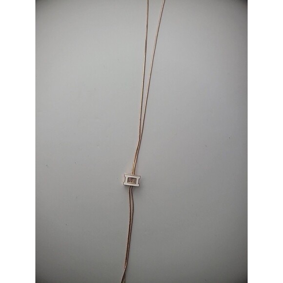 Vintage Versona Necklace Gold Tone Rope White Charm Bolo Jewelry Costume - Picture 8 of 11